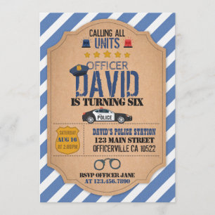 Birthday-uitnodiging van de politie kaart