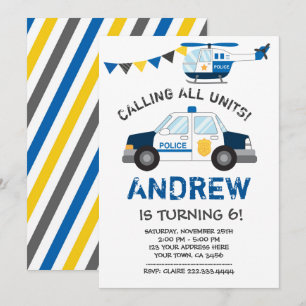 Birthday-uitnodiging van de politie kaart