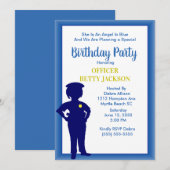 Birthday-uitnodiging van de politiefunctionaris va kaart (Voorkant / Achterkant)