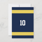 Birthday-uitnodiging van het Navy Blue- en Gold-te Kaart (Achterkant)