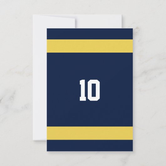 Birthday-uitnodiging van het Navy Blue- en Gold-te Kaart (Achterkant)