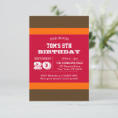 Birthday-uitnodiging van het Rode Pewter-Oranje Te Kaart (Staand voorkant)