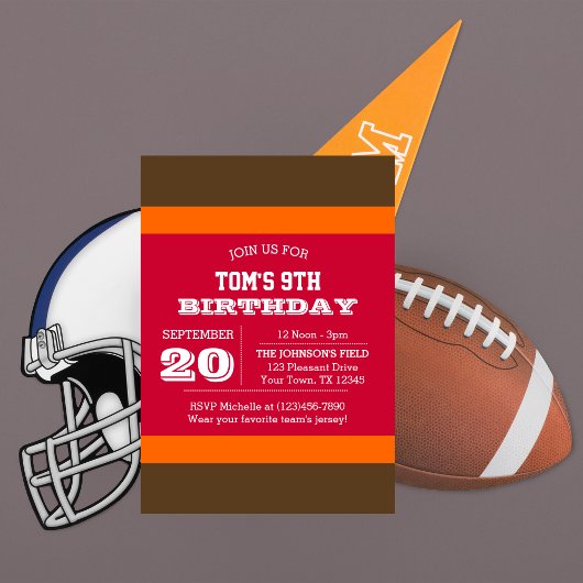 Birthday-uitnodiging van het Rode Pewter-Oranje Te Kaart