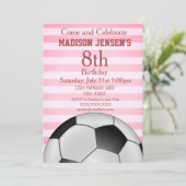 Birthday-uitnodiging van het Soccer Thmed Sports G Kaart (Staand voorkant)