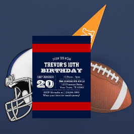 Birthday-uitnodiging van Navy Blue en Red Team Kaart