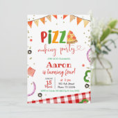 Birthday uitnodiging van Pizza Making Party (Staand voorkant)