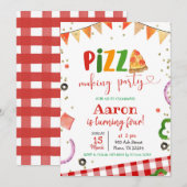 Birthday uitnodiging van Pizza Making Party (Voorkant / Achterkant)