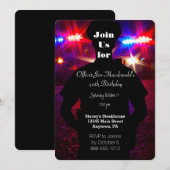 Birthday-uitnodiging van politieagent kaart (Voorkant / Achterkant)