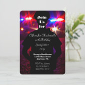 Birthday-uitnodiging van politieagent kaart (Staand voorkant)