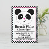 Birthday - uitnodiging van Polkadot Panda (Staand voorkant)