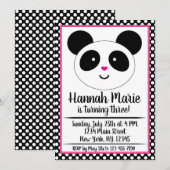 Birthday - uitnodiging van Polkadot Panda (Voorkant / Achterkant)