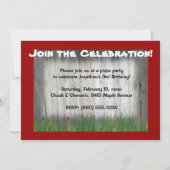 Birthday-uitnodiging van Red Tractor: Foto in Cart Kaart (Achterkant)