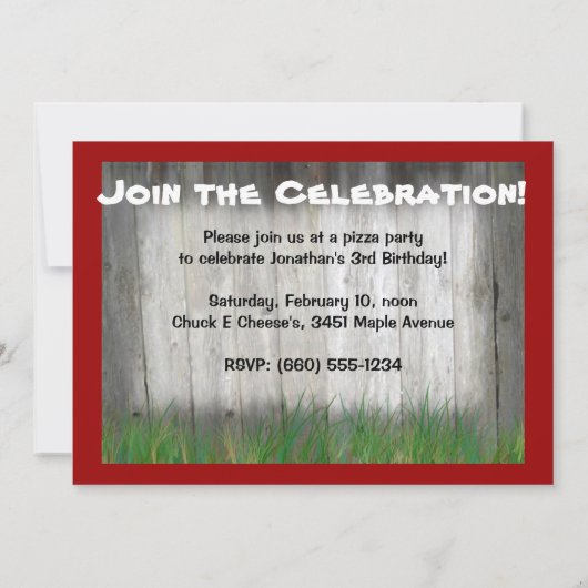 Birthday-uitnodiging van Red Tractor: Leeftijd in  Kaart (Achterkant)