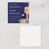 Birthday-uitnodiging Vierkante Visitekaartje (Voorkant / Achterkant)