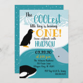 Birthday-uitnodiging voor Arctische dieren Kaart (Voorkant / Achterkant)