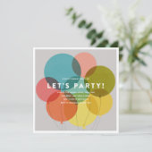 Birthday-uitnodiging voor ballonnen kaart (Staand voorkant)