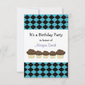 Birthday - uitnodiging voor Black and Blue Diamond (Voorkant)