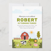 Birthday-uitnodiging voor boerderijdieren kaart (Voorkant)