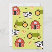 Birthday-uitnodiging voor boerderijdieren kaart (Achterkant)