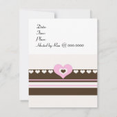 Birthday - uitnodiging voor bruin en roze Stripe (Achterkant)