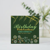 Birthday-uitnodiging voor Buttonnen Cords Kaart (Staand voorkant)