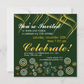 Birthday-uitnodiging voor Buttonnen Cords Kaart (Achterkant)