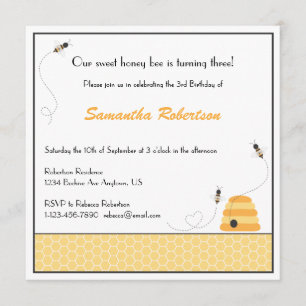 Birthday-uitnodiging voor Buzzing Bees Kaart