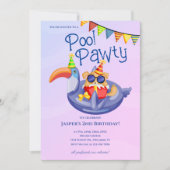 Birthday-uitnodiging voor Cool Dog Pool Kaart (Voorkant)