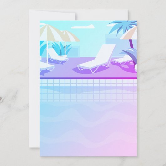 Birthday-uitnodiging voor Cool Dog Pool Kaart (Achterkant)