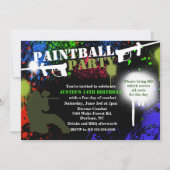 Birthday-uitnodiging voor de Paintball Party Kaart (Voorkant)