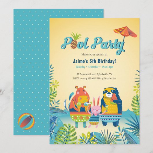 Birthday-uitnodiging voor de spoelveefokkerij kaart (Voorkant / Achterkant)