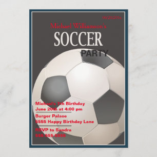 Birthday-uitnodiging voor de voetbalpartij kaart