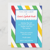 Birthday-uitnodiging voor de waterdichte pool kaart (Achterkant)