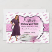 Birthday-uitnodiging voor een jacht kaart (Voorkant)