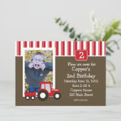 Birthday-uitnodiging voor een rode of witte trekke kaart (Staand voorkant)