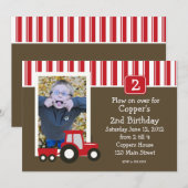 Birthday-uitnodiging voor een rode of witte trekke kaart (Voorkant / Achterkant)