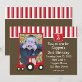 Birthday-uitnodiging voor een rode of witte trekke kaart (Voorkant / Achterkant)