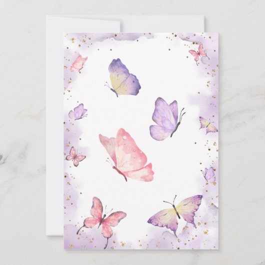 Birthday - uitnodiging voor een roze meisje (Achterkant)