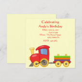 Birthday-uitnodiging voor een trein voor kinderen kaart (Voorkant / Achterkant)
