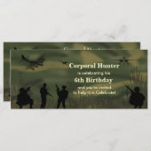 Birthday-uitnodiging voor het leger van de jongen kaart (Voorkant / Achterkant)