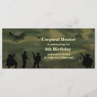 Birthday-uitnodiging voor het leger van de jongen
