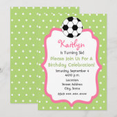 Birthday-uitnodiging voor het meisje kaart (Voorkant / Achterkant)