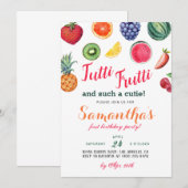 Birthday uitnodiging voor het vieren van Tutti Fru (Voorkant / Achterkant)