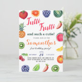 Birthday uitnodiging voor het vieren van Tutti Fru (Staand voorkant)