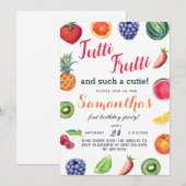 Birthday uitnodiging voor het vieren van Tutti Fru (Voorkant / Achterkant)