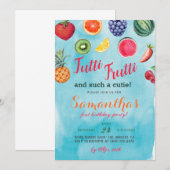 Birthday uitnodiging voor het vieren van Tutti Fru (Voorkant / Achterkant)