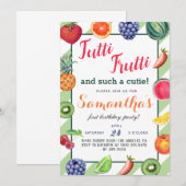 Birthday uitnodiging voor het vieren van Tutti Fru (Voorkant / Achterkant)