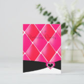 Birthday-uitnodiging voor Hot Pink Quilted Diamond Kaart (Staand voorkant)