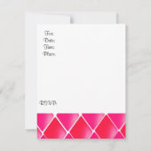 Birthday-uitnodiging voor Hot Pink Quilted Diamond Kaart (Achterkant)