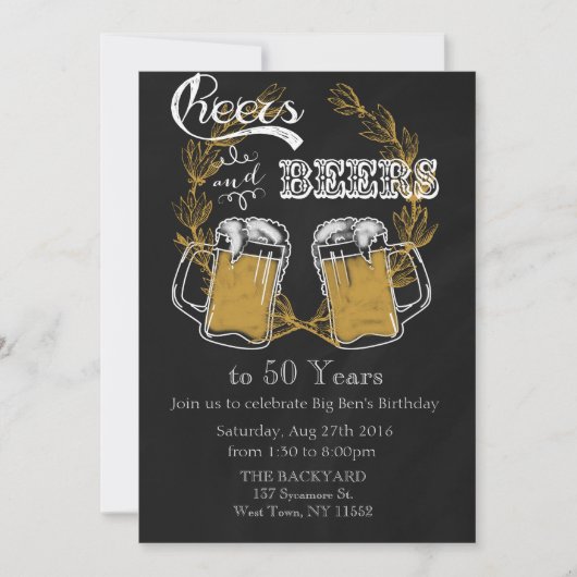 Birthday - uitnodiging voor kazen en bier (Voorkant)